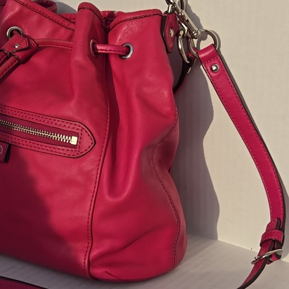 Coach Daisy Drawstring 2Way Convertible Crossbody Shoulder Bucket Bag Purse Pink - Picture 4 of 14